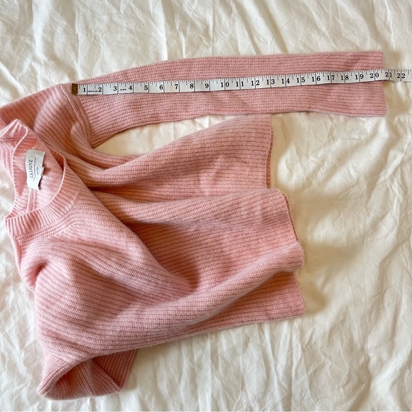 La Ligne New York Blush Pink Cashmere Ribbed Crewneck Sweater Preppy Size Small - Picture 10 of 11